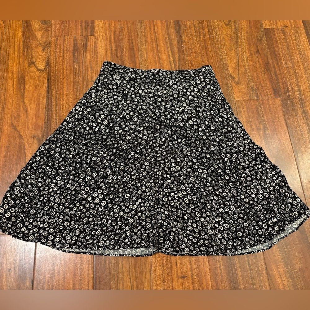 Madewell A-Line Mini Skirt Floral Black White Parisian Daisy NWT